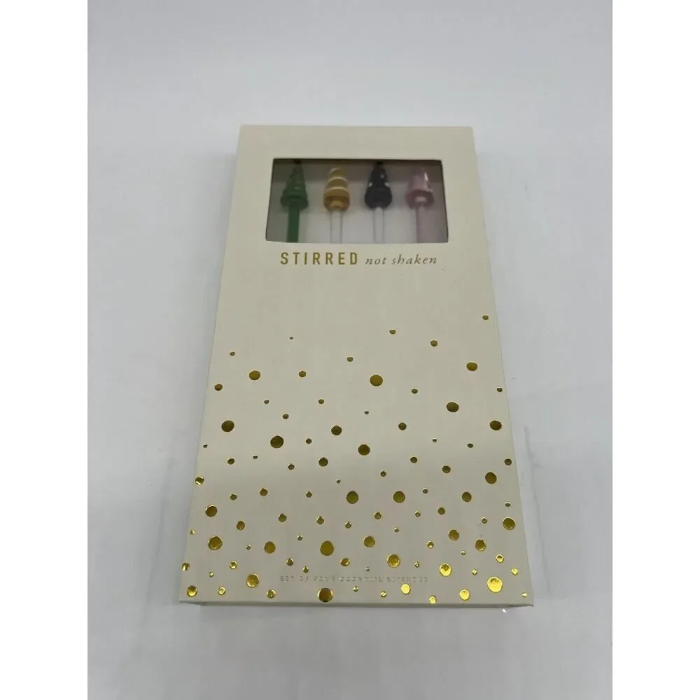 Set of 16 Anthropologie Tree Top Drink Stirrers Pack of Four Christmas Holiday